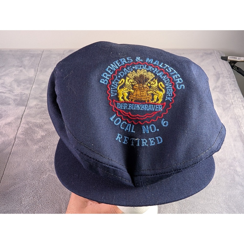 Vintage Brewers & Maltsters Local No. 6 Retired Hat Navy Blue Snapback USA Made